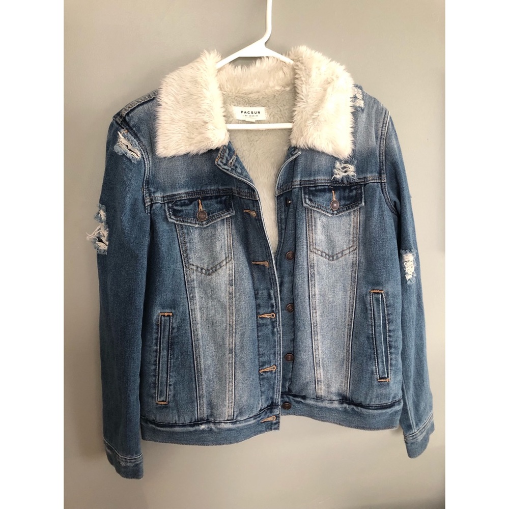 Pacsun fur jean jacket